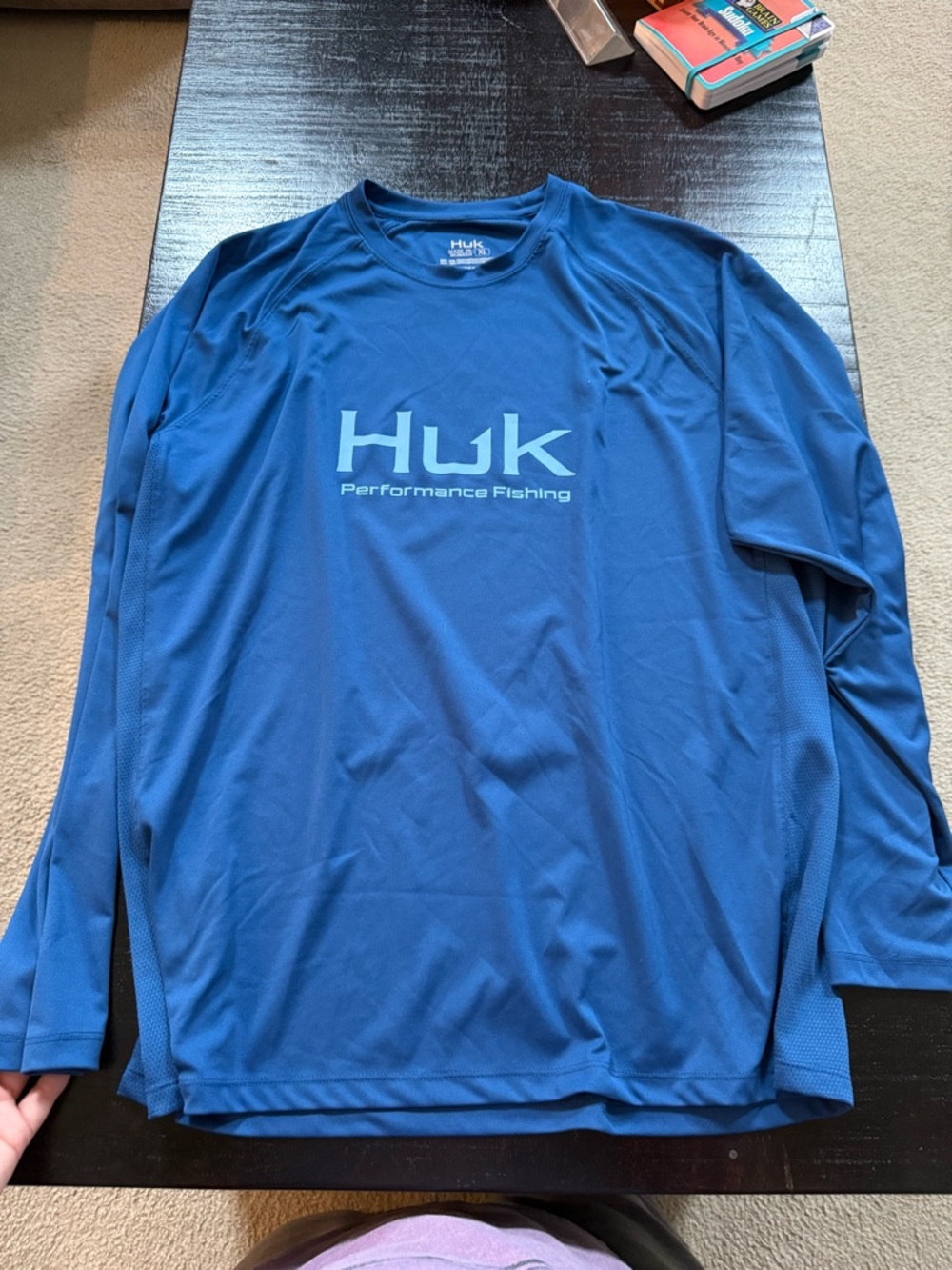 Huk Long Sleeve Performance Fishing Shirt in Blue